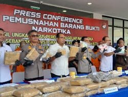 Polda Riau Musnahkan 9.94 Kg Sabu, 60.23 Kg Ganja, dan 54.623 Butir Ekstasi