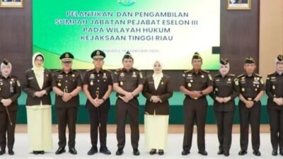 Kejati Riau Gelar Pelantikan dan Pengambilan Sumpah Jabatan Kepala Kejari Rokan Hilir
