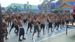Wujudkan Warga Binaan yang Sehat, Lapas Pekanbaru Gelar Senam Pagi Rutin