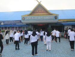 Bangun Semangat dan Kebersamaan, Lapas Pekanbaru Gelar Senam Pagi