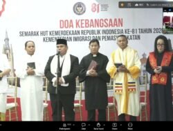 Lapas Pekanbaru Ikuti Doa Kebangsaan Lintas Agama dan Kick Off Semarak HUT ke-81 Kemerdekaan RI