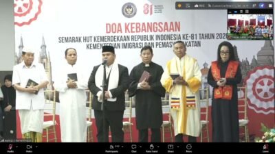Lapas Pekanbaru Ikuti Doa Kebangsaan Lintas Agama dan Kick Off Semarak HUT ke-81 Kemerdekaan RI