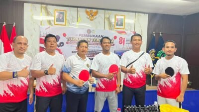 Lapas Pekanbaru Borong Juara! Sapu Bersih Juara 1 dan 2 Turnamen Tenis Meja UPT se-Pekanbaru