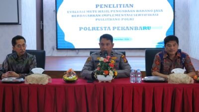 Polresta Pekanbaru Menerima Tim Penelitian Puslitbang Polri