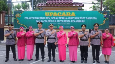 Kapolresta Pekanbaru Pimpin Pelantikan Kabag Ren dan Sertijab Kasat Samapta serta Kapolsek Kulim