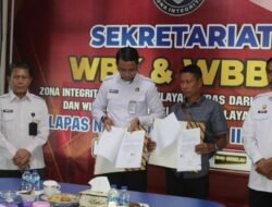Kakanwil Ditjenpas Hadiri Penandatangan Paket Rekonstruksi Tembok dan Turap Lapas Narkotika rumbai
